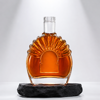 Botol Kaca Transparan 500ml dengan Pola Embos Cocok untuk Kemasan Brandy, Whisky, Vodka, dan Minuman Keras Lainnya