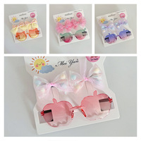 Lunettes de soleil pour enfants Pince à cheveux pour filles Pince à cheveux florale Accessoires pour cheveux pour filles Lunettes de soleil pour bébés