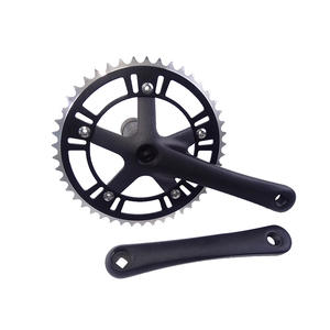 Biela de Bicicleta de Carretera de Piñón Fijo de Alta Calidad y Pulido, 170 mm, Aleación de Aluminio Negra con <span class=keywords><strong>Eje</strong></span> Central y Plato Exterior de 46T - Product Image 4