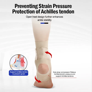 Venta caliente soporte de tobillo ajustable con almohadilla de silicona Punto de masaje deporte tobillera protección del pie - Product Image 4