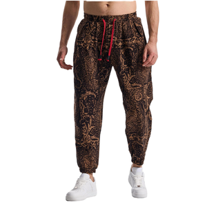 Men's Printed <b>Harem</b> Pants Elastic Waist Drawstring Casual Joggers Lightweight Cotton Summer Style Patterned <b>Trousers</b> - Product Image 1
