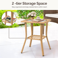 Table d'appoint de bistrot en rotin tressé pour patio, jardin, porche, balcon - Vente en gros