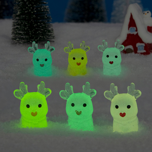 Breloques en résine de rennes célestiels oniriques, très populaires, pour kits de bricolage de coques de téléphone, décorations miniatures de Noël qui brillent dans le noir - Product Image 3