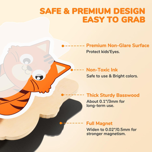 Imanes de Madera para Refrigerador con Diseño Personalizado, 26 Animales Adorables y Letras Mayúsculas, Imanes Grandes de Alfabeto para Refrigerador con Estilo Art Deco - Product Image 3