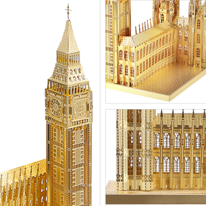 Rompecabezas Metálico 3D del Big Ben y la Torre <span class=keywords><strong>Elizabeth</strong></span> de Londres, Modelo de Edificio Emblemático, Kit de Ensamblaje de Acero Inoxidable, Piececool - Product Image 3