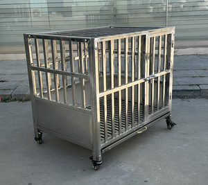 กรงสุนัขและแมวทำจากสแตนเลสกล่องพลาสติกแบบเรียบง่ายสไตล์คลาสสิกระบายอากาศได้ดีดีไซน์ใหม่ - Product Image 2