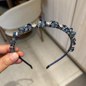 Serre-tête scintillant en strass pour femme, en alliage et tissu, accessoire de mode pour fêtes et mariages - Product Image 4