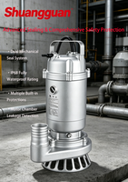 Pompe submersible pour eaux usées WQD-S de petite puissance SS316 0,37 kW, 220 V monophasé, port fileté, fonctionnement silencieux, performance stable