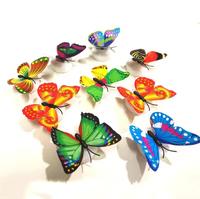 Top vente 3D lumière LED décoration fête de mariage accessoire décoratif lumière vive papillon forme bâtons