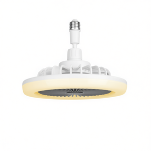 Ventilador de Techo LED con Luz de 9.44 Pulgadas, Motor DC E27, Control Remoto, Regulable, 3 Velocidades, Diseño Moderno, Color Blanco - Product Image 1