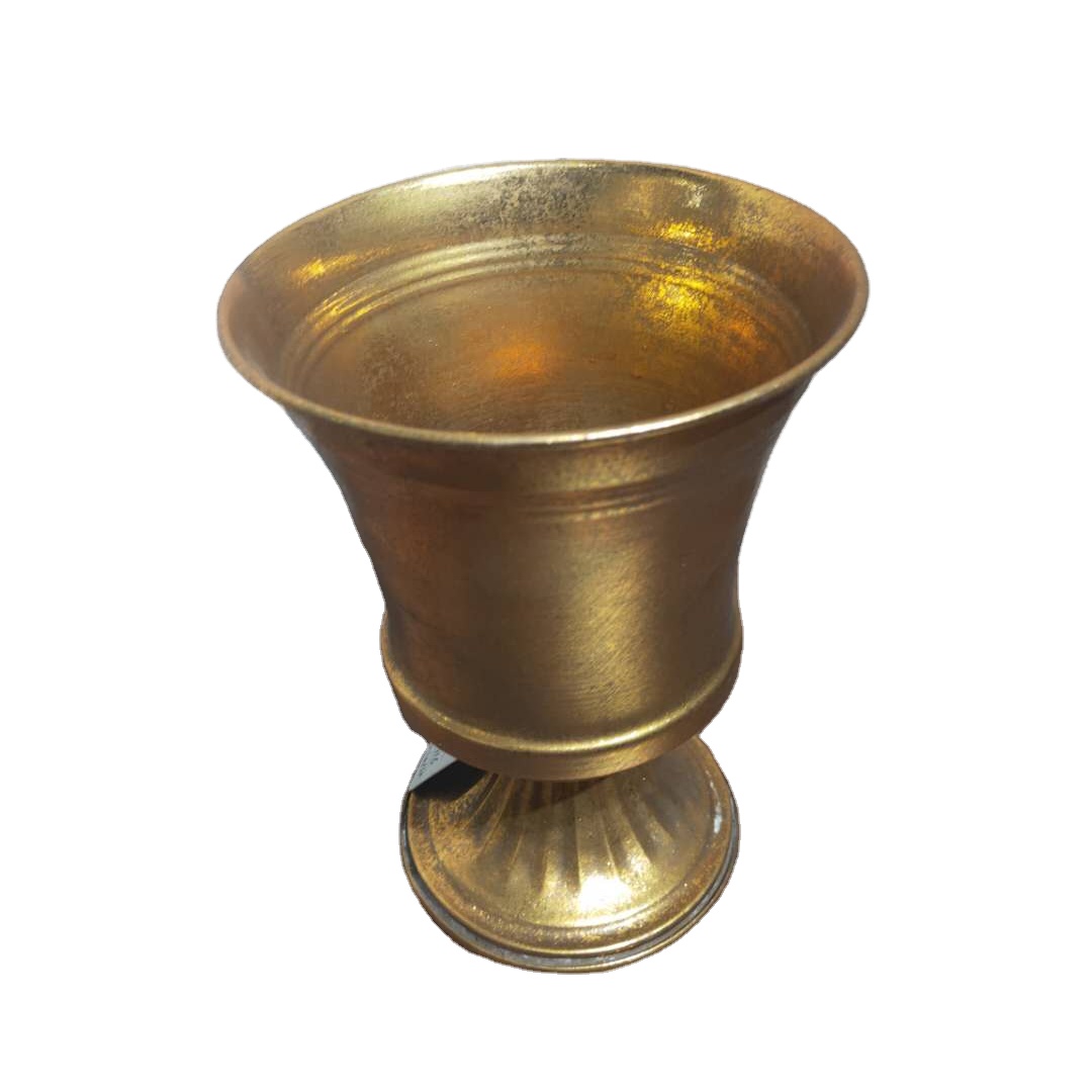 Лидер продаж, Золотой Рождественский подарок, металлический чугунный цветочный горшок, ваза для дома и улицы, цветочный магазин, украшение для дома