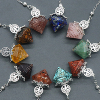 Nouveau Pendentif Pendule DIY en Pierre de Quartz Naturelle Diamantée de Haute Qualité, Multicolore, Sans Plomb ni Nickel, Longueur 29cm