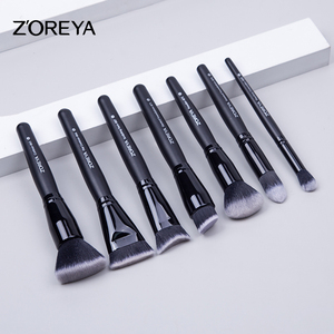 <span class=keywords><strong>ZOREYA</strong></span> Juego de <span class=keywords><strong>brochas</strong></span> de maquillaje profesional Classic Black Fan Brush para cara al por mayor disponible usado con corrector - Product Image 5