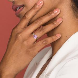 Joyería fina de compromiso de plata 925 de alta calidad, anillos de boda de diamantes rosas de alto carbono chapados en oro de <span class=keywords><strong>10K</strong></span> para mujer, fiesta romántica - Product Image 2