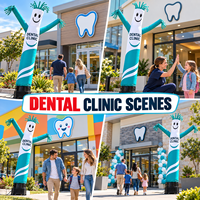 Ballon publicitaire gonflable Air Dancer pour clinique dentaire familiale, idéal pour attirer de nouveaux patients, avec affichage clair et personnalisé de votre marque