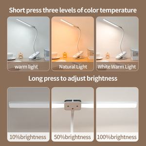 Lampe de bureau LED à double tête, moderne, petite, protection des yeux, lampe d'étude, dortoir étudiant, mobile, rechargeable, veilleuse électrique - Product Image 6