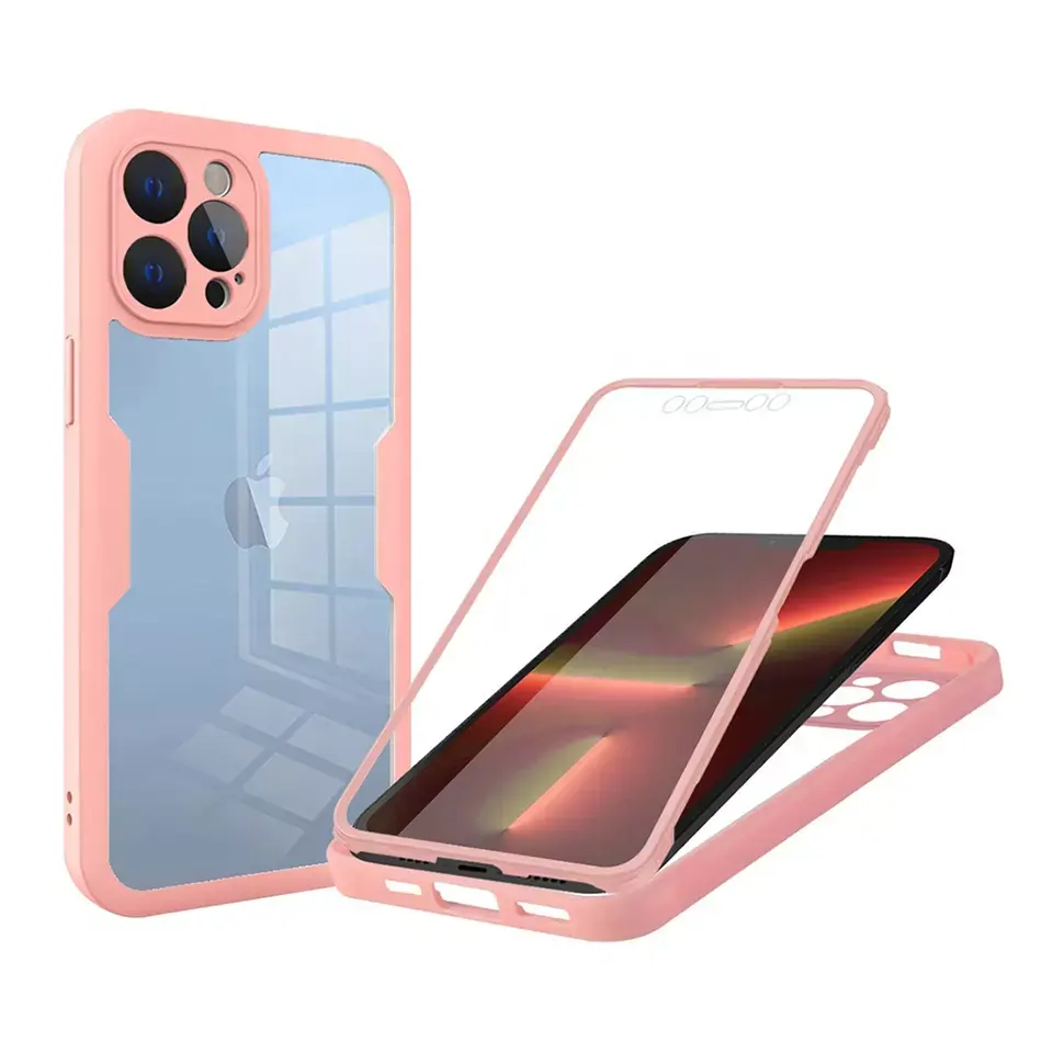 360フルボディケースforiPhone14 13 12 11 Pro Max 8 7Plus両面透明Coque for iPhoneX XR XS Max Funda Protect Cover