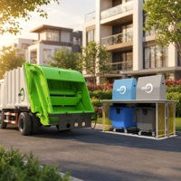 RNKJ Plateforme élévatrice automatique multi-compartiments écologique à haut volume pour la séparation des déchets municipaux souterrains