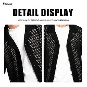 Shinesia ODM per le vacanze estive da <span class=keywords><strong>uomo</strong></span> a manica corta per Polo Vintage in maglia hawaiana in <span class=keywords><strong>pizzo</strong></span> con bottone - Product Image 4