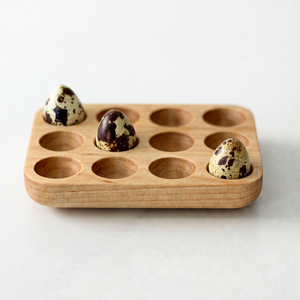 Porta Huevos de Codorniz de Madera con 6 Ranuras, Barra Lineal Bicolor para Decoración de Cocina, Exportación desde Vietnam - Product Image 1