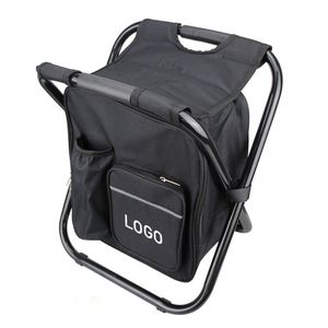 Custom Logo Multi Function Insulated <b>Cooler</b> Stool <b>Backpack</b> Portable Folding Seat for Outdoor Events - Product Image 1