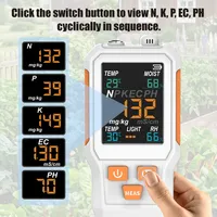 Alat Ukur Tanah 7-in-1 NPK PH EC dengan Deteksi Kelembapan 0-60C & 0-99% Digital untuk Tanaman Kebun