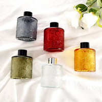 Diffuseur d'arômes sans flamme gaufré, bouteille en verre vide 100 ml, parfum liquide évaporatif, parfum d'ambiance pour la maison