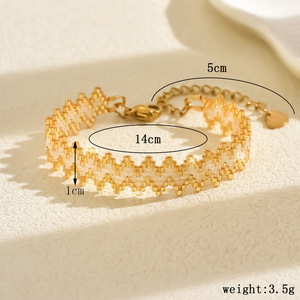 Bracelet en acier inoxydable de luxe, ajustable, style bohème, unisexe, avec perles de verre Miyuki, personnalisable, vente en gros - Product Image 2