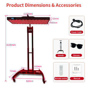 Dispositivo de Terapia com Luz Vermelha REDSKY Premium 660nm 850nm 3000W Painel de Terapia com Luz LED Vermelha de Infravermelho Próximo para Corpo Inteiro com Suporte - Product Image 3