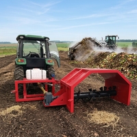 HINDA Machine à Compostage d'Engrais Organique Traînée par Tracteur 50 CV, Retourneur de Compost à Contrôle Facile, Capacité 500 m³/h