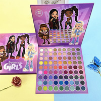 Palette de fards à paupières complète 81 couleurs nacrées mates multicolores, étanche, motif dessin animé mignon pour fille, best-seller