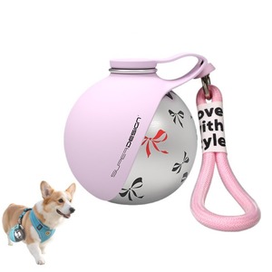 Stainless Steel <b>Dog</b> Water <b>Bottle</b> - Foldable Portable Outdoor Pet <b>Drinking</b> Bowl - Product Image 1