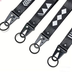 QQ Customized Fabric Keyring Double Sided <b>Personalized</b> Logo Woven Embroidery <b>Keychain</b> Tags for Bags - Product Image 2