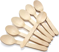 Trendz de qualité alimentaire biodégradable fête petit ensemble de vaisselle en bois après-midi thé Dessert cuillère en bois fourchette couteau ensembles de couverts
