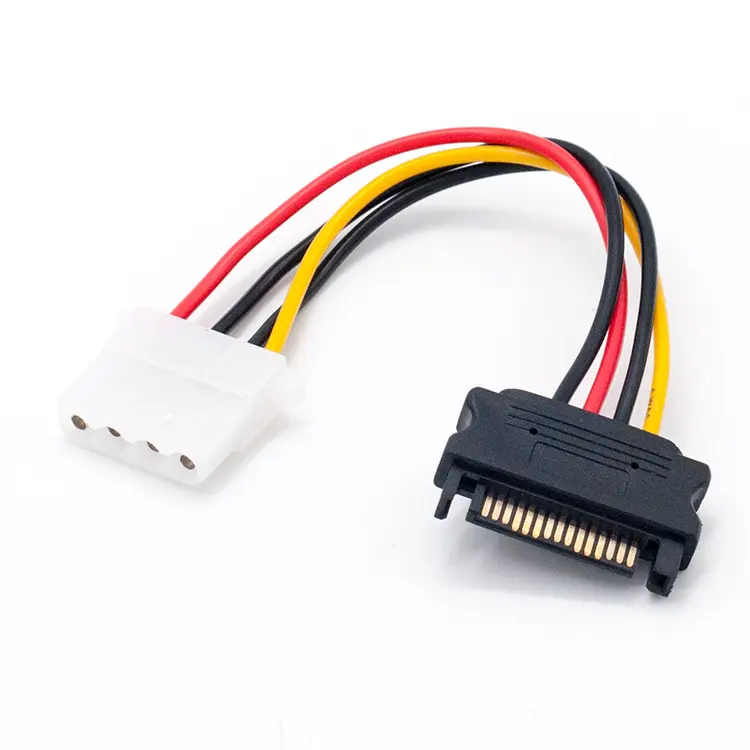 SATA IDE güç kablosu 15 Pin SATA dişi Molex IDE 4 Pin erkek adaptör uzatma kablosu