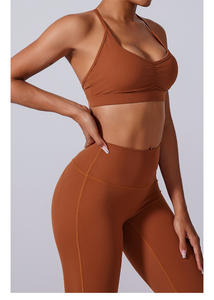 RUIQUWIN Mode soutien-gorge de sport Sexy suspendu cou sous-vêtements pour femmes sans couture impression respirant Fitness Yoga haut - Product Image 2