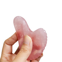 Vente en gros de pierre de quartz rose de jade en cristal Guacha Board Home Use SPA Facial Gua Sha Massager Lifting du visage Outil de massage du visage