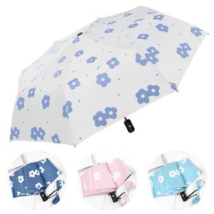 Paraguas Plegable Automático Promocional de 3 Pliegues con Diseño Floral y Recubrimiento Ultravioleta, Económico, 8K, para Adultos o Negocios - Product Image 1