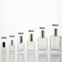 Flacon de parfum en verre de luxe carré, vide, rechargeable, personnalisé, de 5 ml, 10 ml, 20 ml, 30 ml, 50 ml, 100 ml, fabriqué par le fabricant