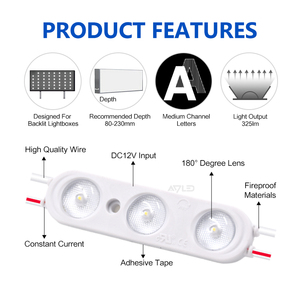 Modules LED ADLED 2026 Blanc Froid 6500K IP67 Utilisation Extérieure SMD2835 3 LED 2.5W DC12V Module LED Étanche - Product Image 6