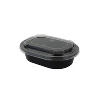 Boîtes à lunch jetables VEIKUN en PLA avec couvercles, entièrement biodégradables, boîtes à emporter noires pour salades de fruits et boîtes bento