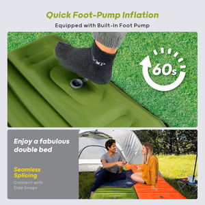 وسادة محمولة قابلة للطي وملحقة بوسادة مقاومة للرطوبة قابلة للنفخ أوتوماتيكيا لنزهات التخييم-تضخم - Product Image 5