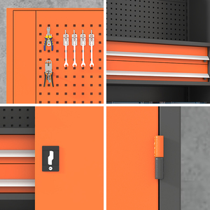 Tùy chỉnh 2 Công cụ cửa Thiết lập lưu trữ <span class=keywords><strong>container</strong></span> nhà để xe thép cán nguội công việc trạm công cụ lưu trữ tủ - Product Image 4