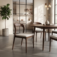Chaise de salle à manger en bois massif, style nordique minimaliste, moderne, simple, luxe léger, avec dossier, en cuir écologique, pour bureau, restaurant, maison