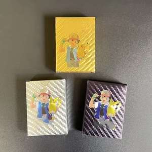 <strong>Pokemoned</strong> <strong>Gold</strong> Foil Pikachu Flash Collection Set of Pocket Monster Flash <strong>Cards</strong> Plastic Material with Paper Backing - Product Image 1