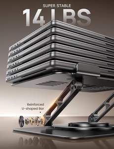 Support pour ordinateur portable ergonomique Lamicall STDL04 pour <span class=keywords><strong>bureau</strong></span>, hauteur réglable, support en métal pour ordinateur portable, support pliable pour ordinateur, angle d'inclinaison pour PC - Product Image 4