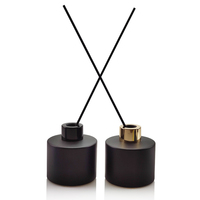 100ml 200ml vide noir mat personnalisé dégradé couleur cylindre rond verre roseau diffuseur de parfum bouteille