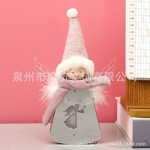 Wooden Angel <b>Light</b> Up Ornament Acrylic Mini Figure Christmas Desktop Decoration Gift - Product Image 1