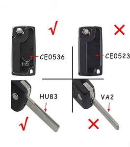 Coque de clé pliable à 3 boutons pour Citroën C2 C3 C4 C5 C6 C8, télécommande de voiture avec lame HU83 CE0536 - Product Image 5