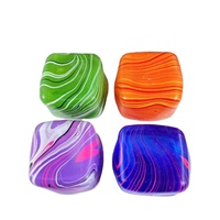 Jouet anti-stress en plastique marbré carré, en forme de maltose, à rebond lent, pour la décompression, 5,5 cm, emballage en boîte, à partir de 14 ans